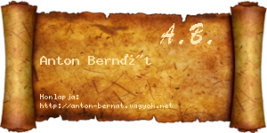 Anton Bernát névjegykártya